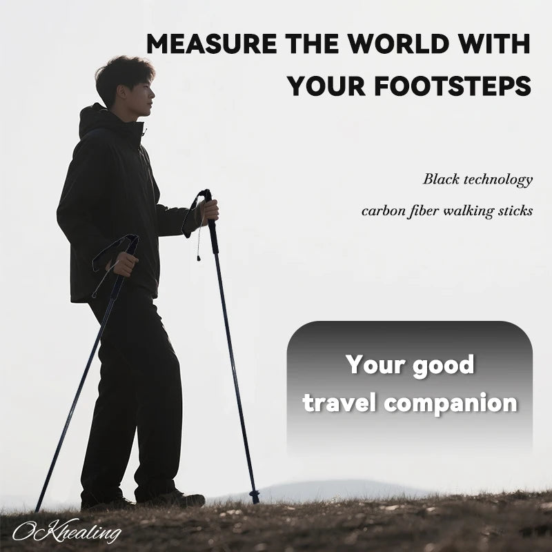 Okhealing Foldable Carbon Fiber Trekking Poles