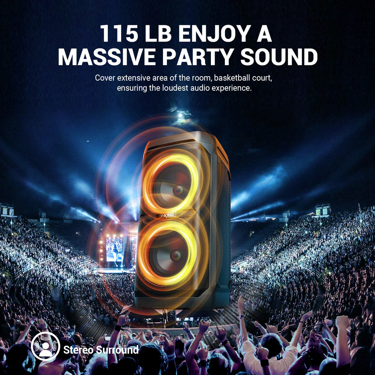 W-KING T11 Portable Bluetooth Party Speaker With Deep Bass