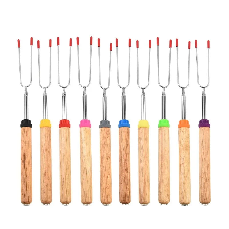 Marshmallow Roasting Sticks Set Camping BBQ Skewers Hot Dog Tools