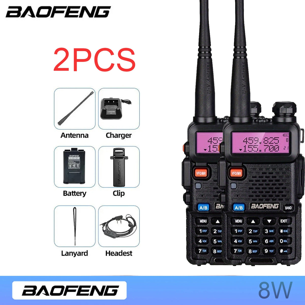 BAOFENG Dual Band Long Range Two Way Radio