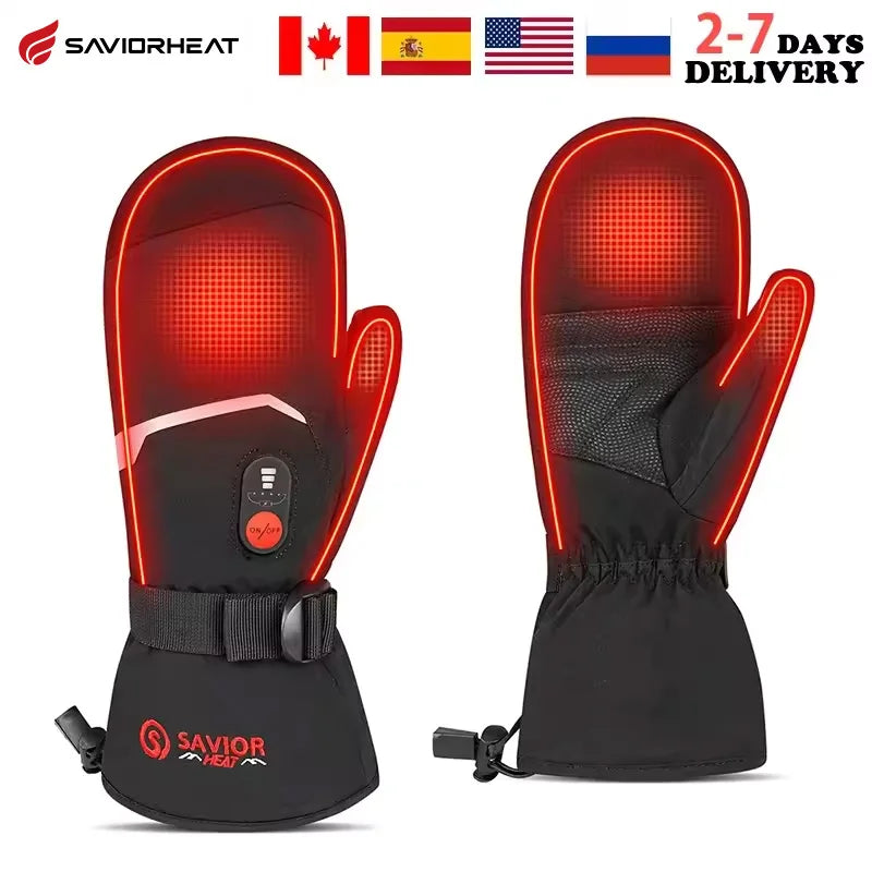 SNOW DEER Heated Waterproof Winter Gloves for Skiing and Cycling