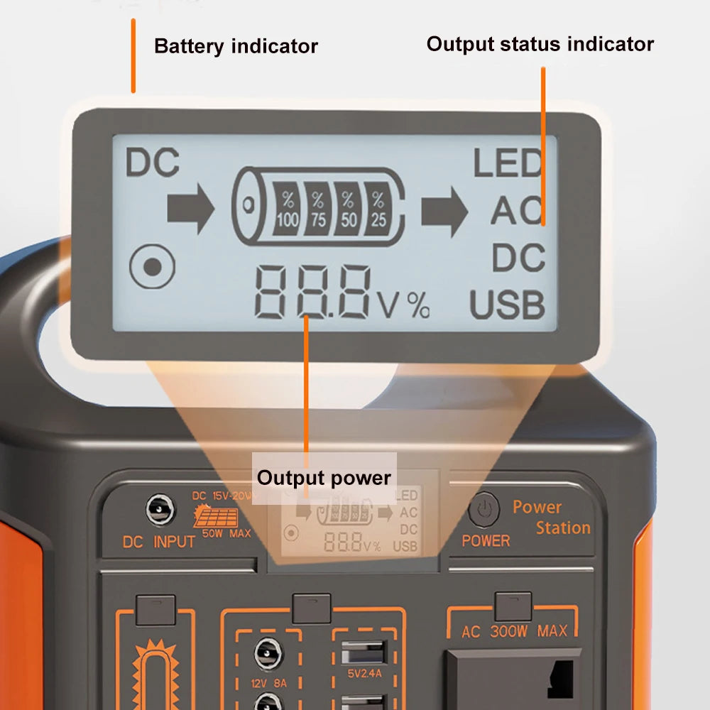 GaiaRay Portable Power Station With LED Light