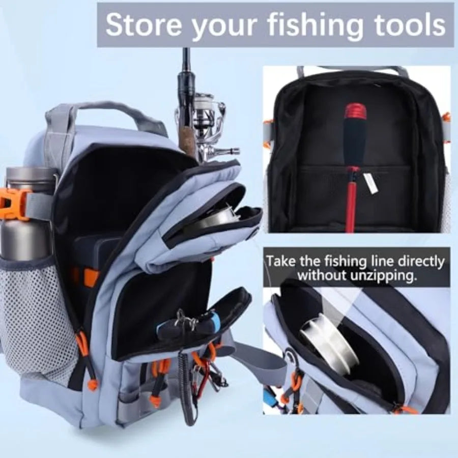 Lightweight Fishing Tackle Backpack With Two Detachable Storage Boxes
