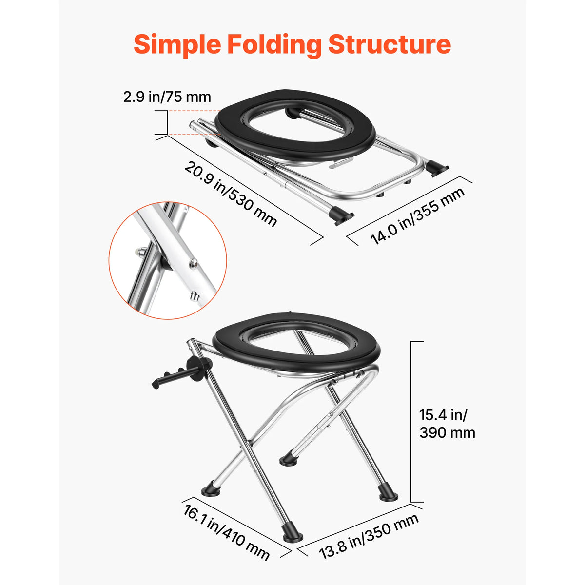 SucceBuy Portable Camping Toilet With Soft Seat for Adults