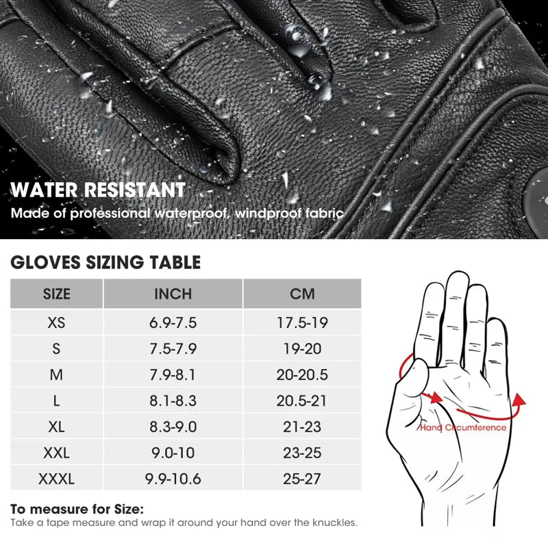 Savior Heat Heated Sheepskin Motorcycle and Outdoor Gloves