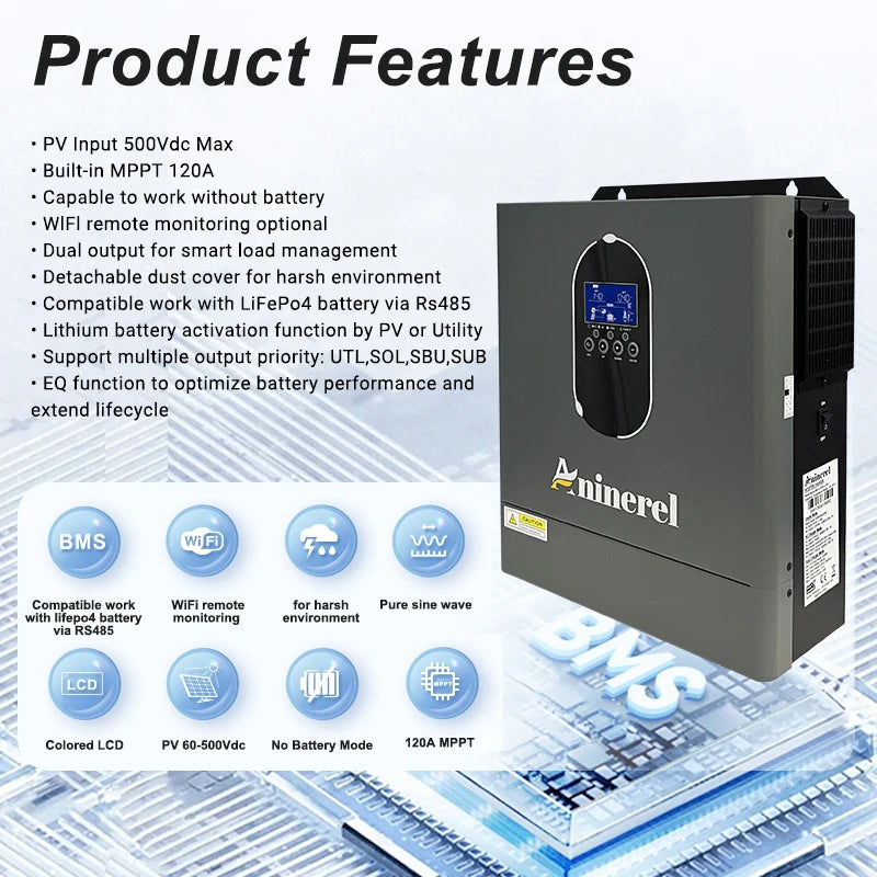 ANENJI 4.2kW Hybrid Solar Inverter With MPPT Charger