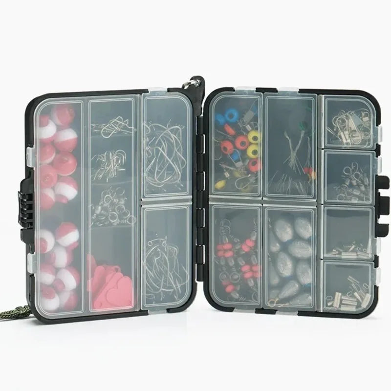 Fishing Tackle Kit With Lures Hooks And Storage Box