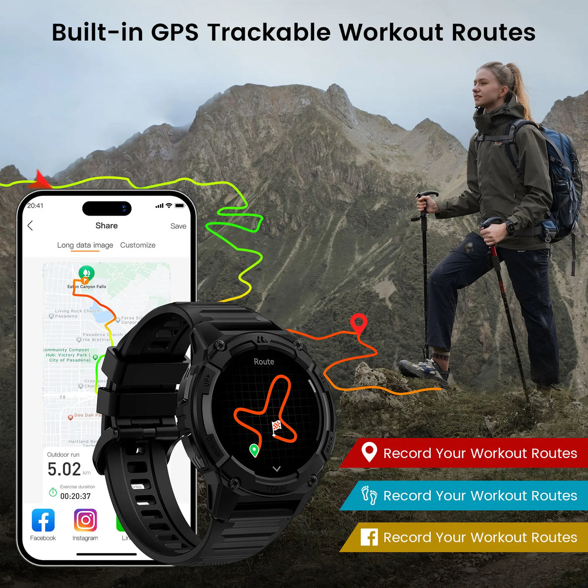 KOSPET Tank S2 GPS Smartwatch With AMOLED Display And Calls