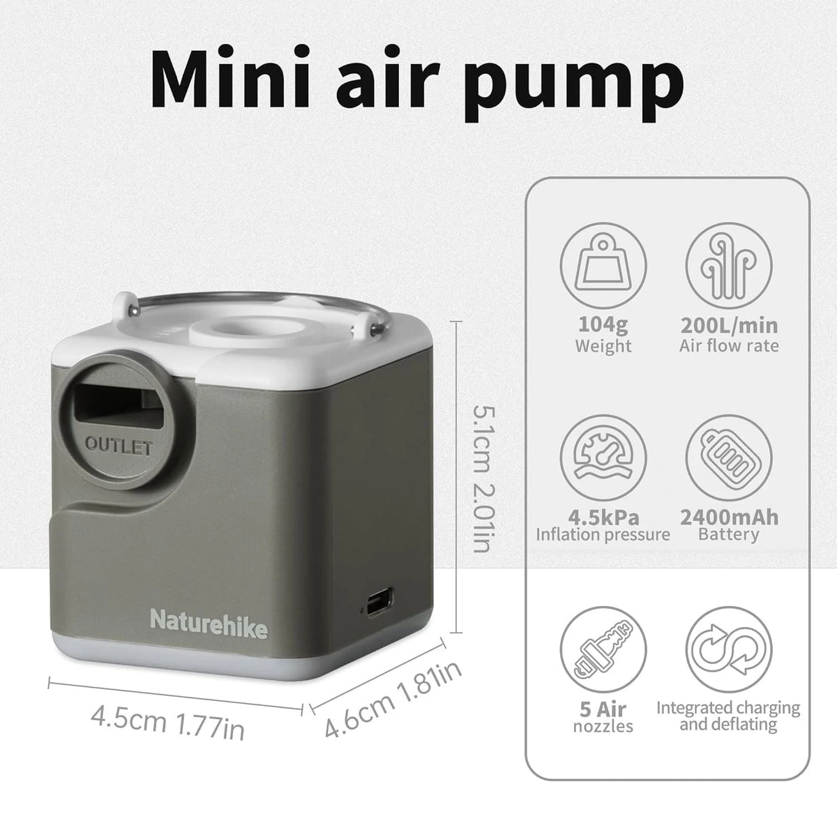 Naturehike Rechargeable Electric Air Pump Inflator