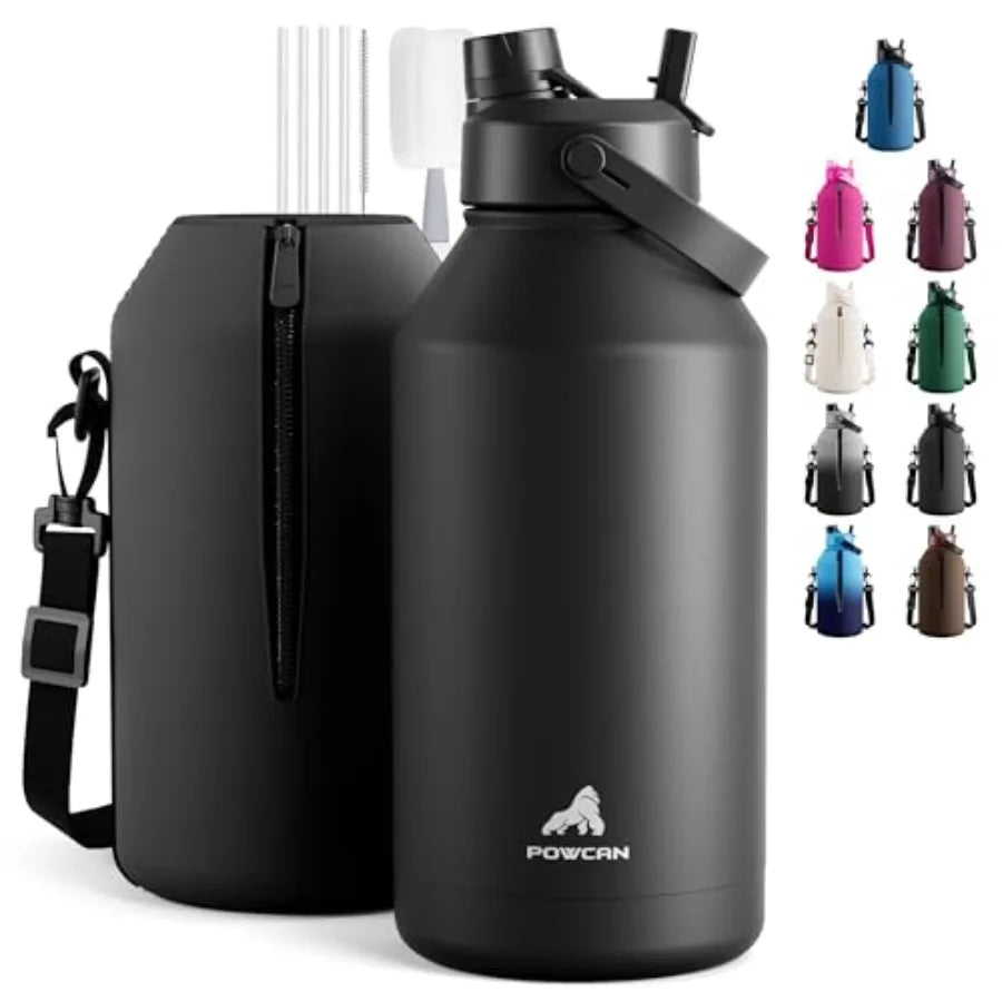 Insulated Water Bottle With Straw And Spout Lid, Leakproof, BPA Free