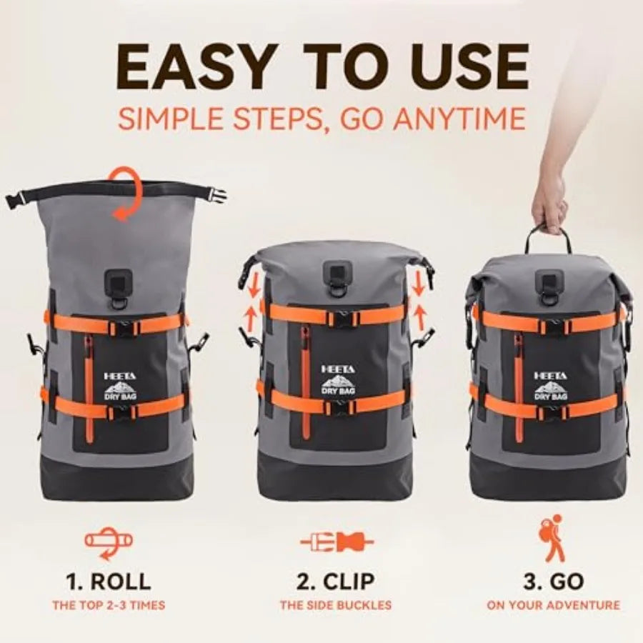 Waterproof Roll Top Dry Backpack For Hiking Kayaking And Boating