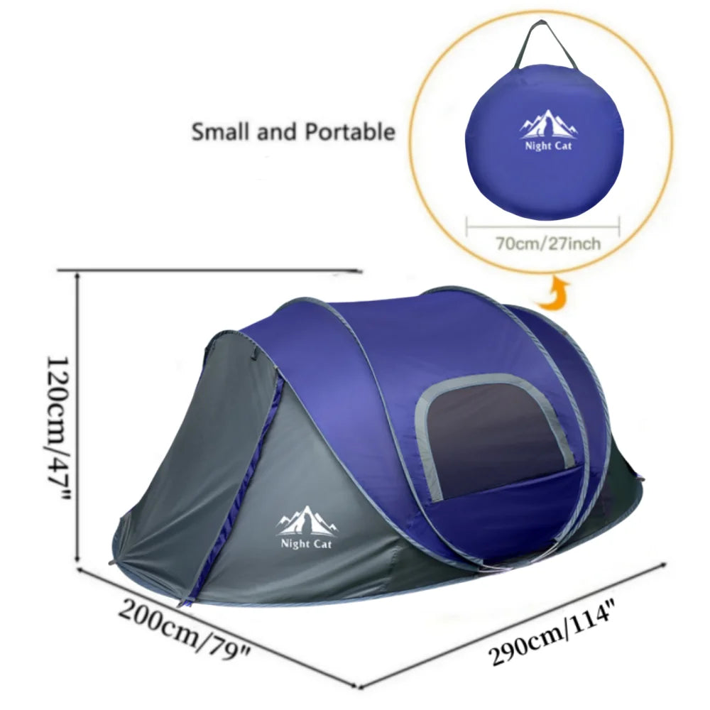 Night Cat Waterproof Pop Up Camping Tent With Easy Setup