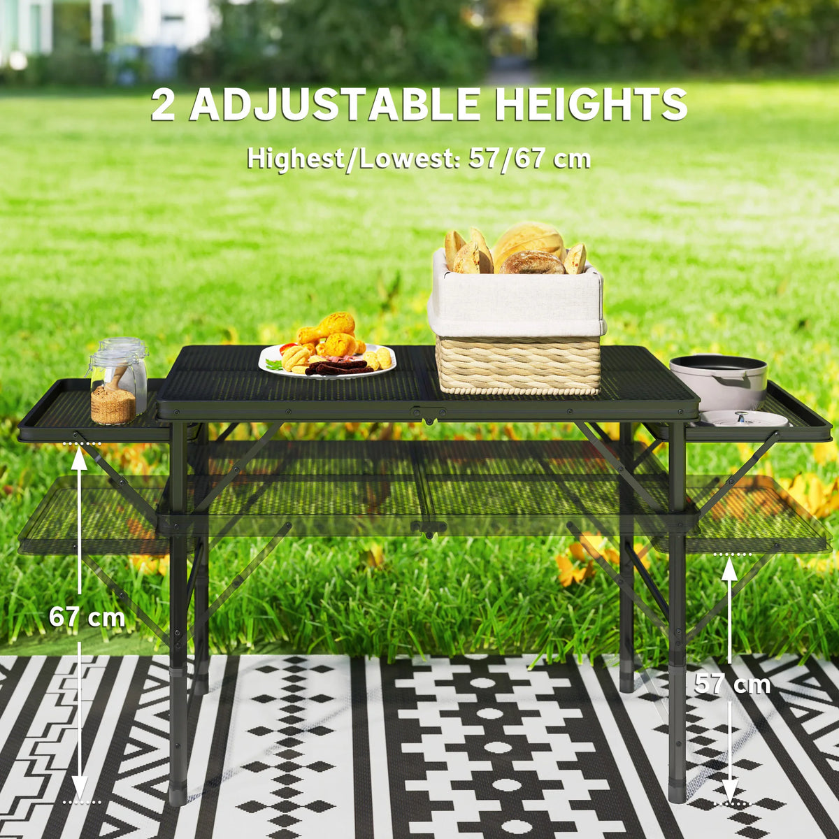 Outsunny Portable Folding Camping Grill Table