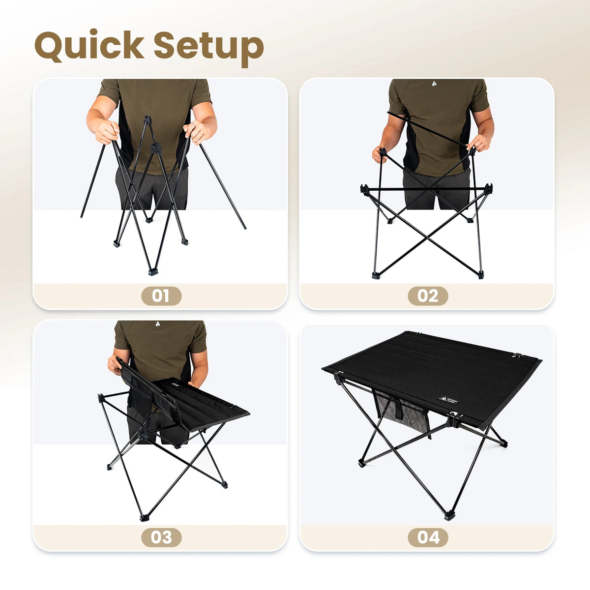 OneTigris Foldable Camping Table With Storage For Outdoor Adventures
