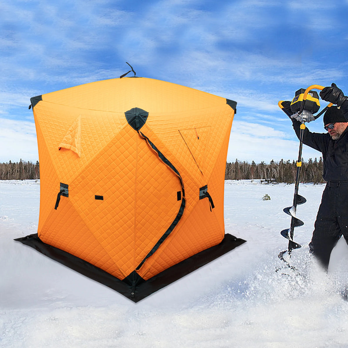 Bymaocar Thermal Ice Fishing Tent With Windproof Shelter