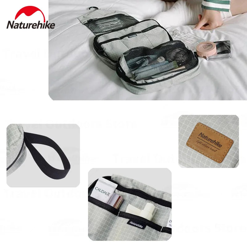 Naturehike Waterproof Hanging Toiletry Bag With Wet And Dry Compartments