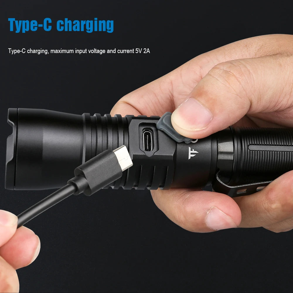 TrustFire T30R Tactical Rechargeable LED Flashlight With Laser