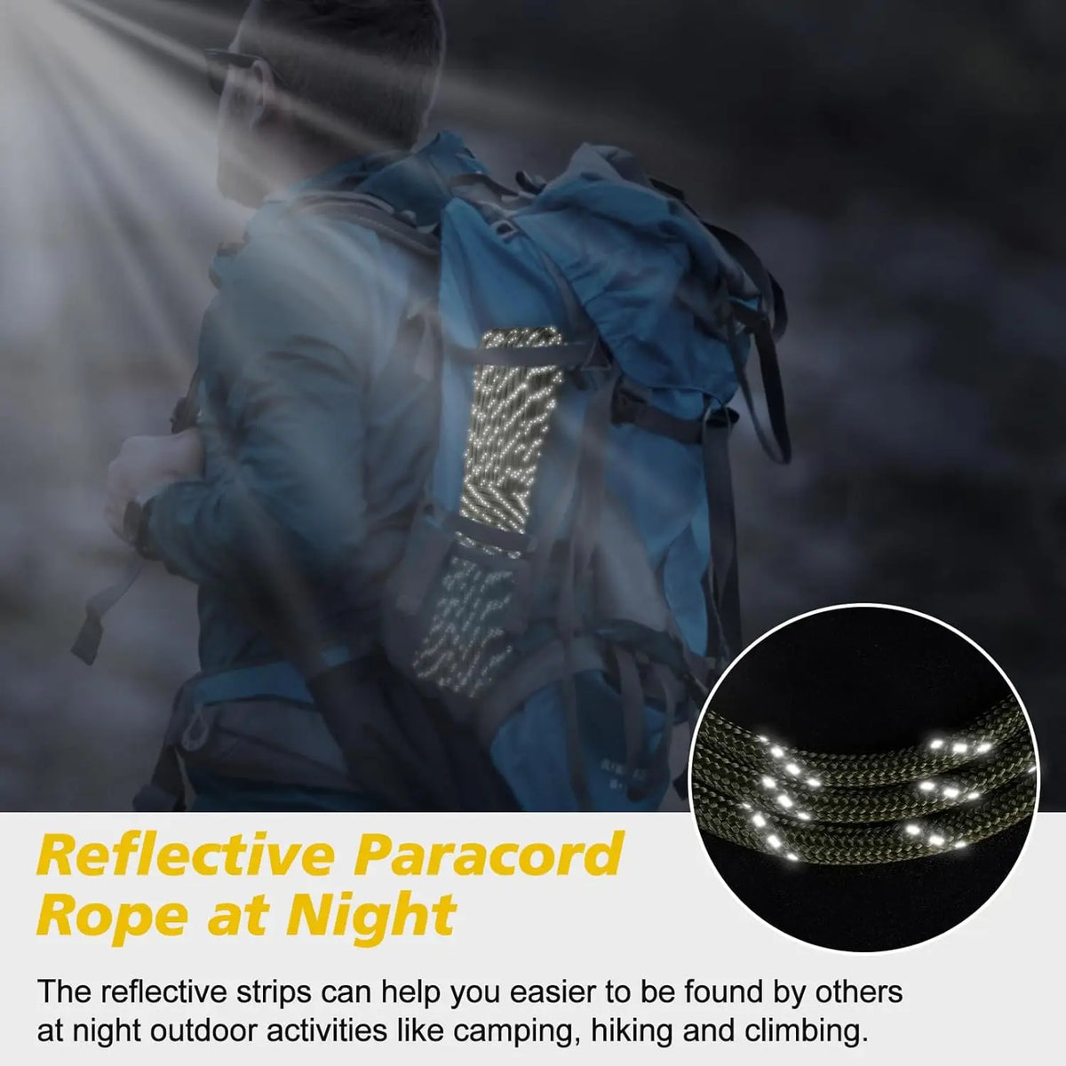 Reflective Heavy Duty Paracord Rope for Camping and Outdoor Use