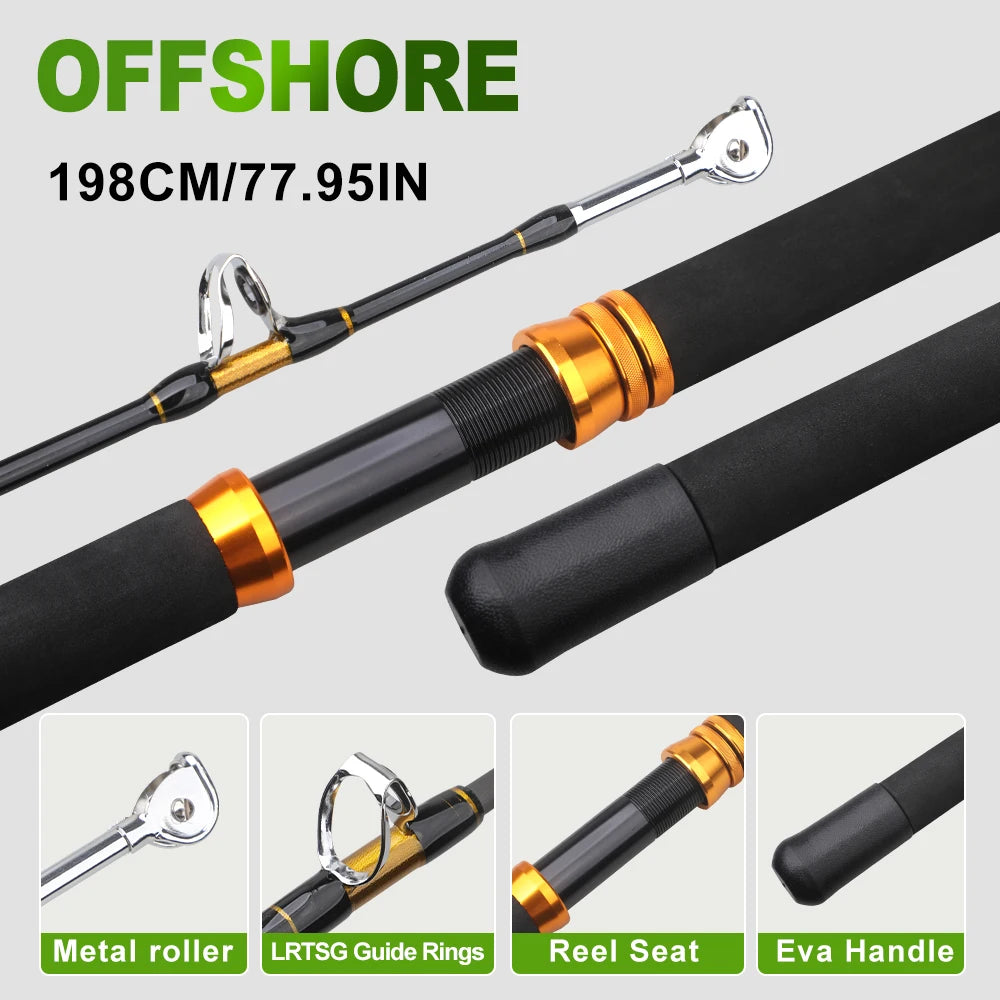 Two Section Carbon Boat Trolling Fishing Rod