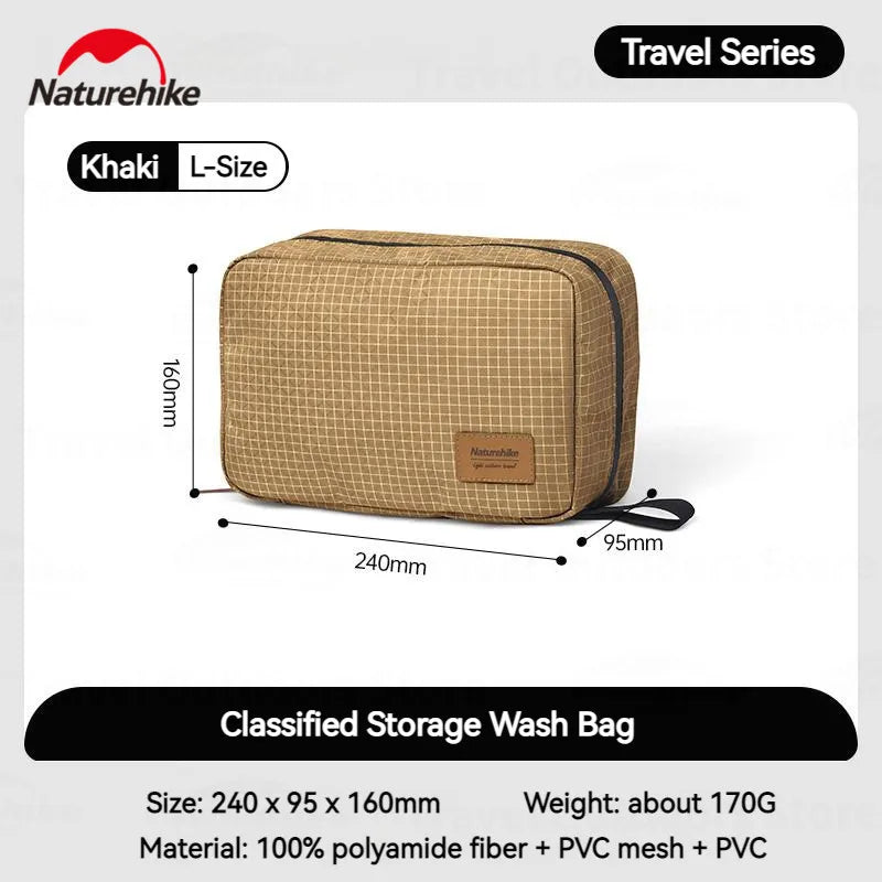 Naturehike Waterproof Hanging Toiletry Bag With Wet And Dry Compartments
