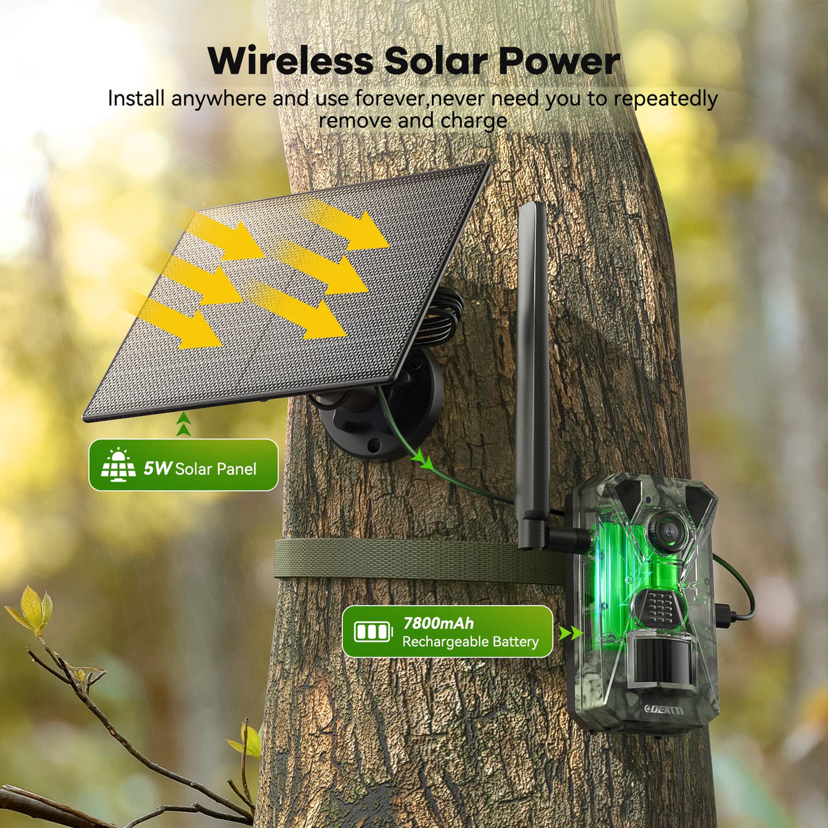 4G LTE Solar Wildlife Camera With 2.7K Video Night Vision