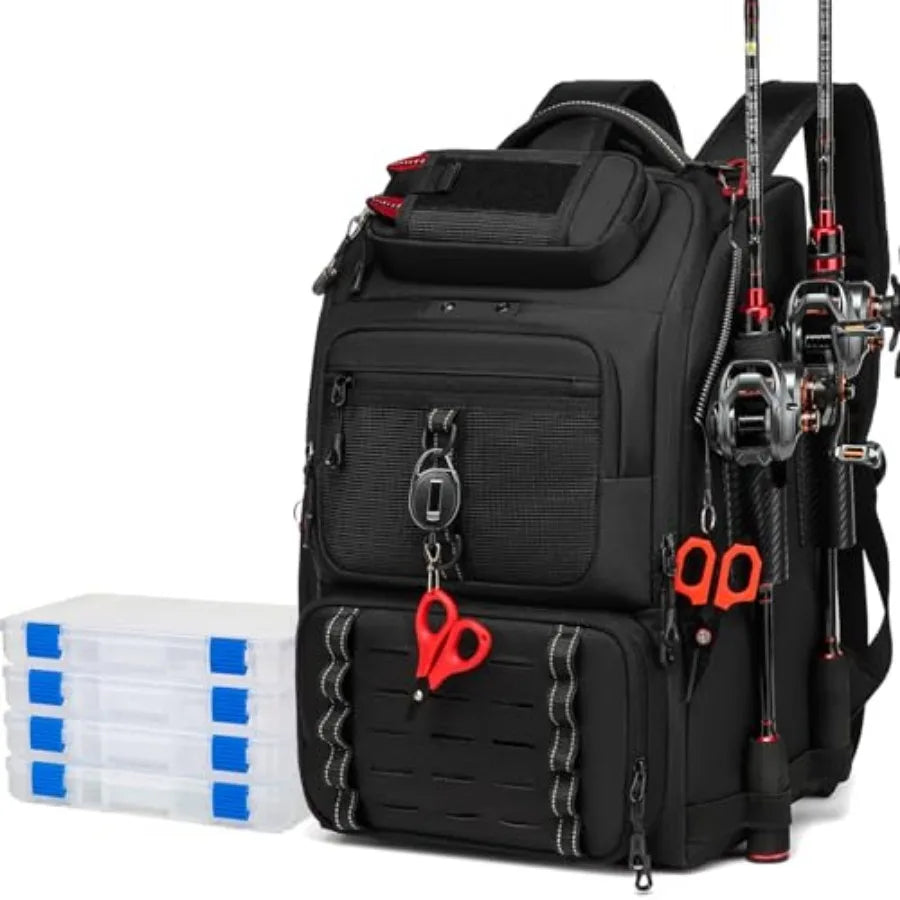 Fishing Tackle Backpack With Two Rod Holders