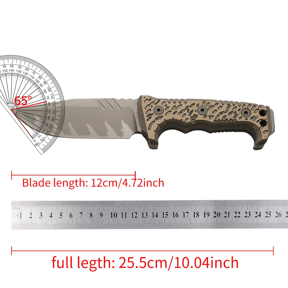 Steel Fixed Blade Camping Knife With Ergonomic Handle