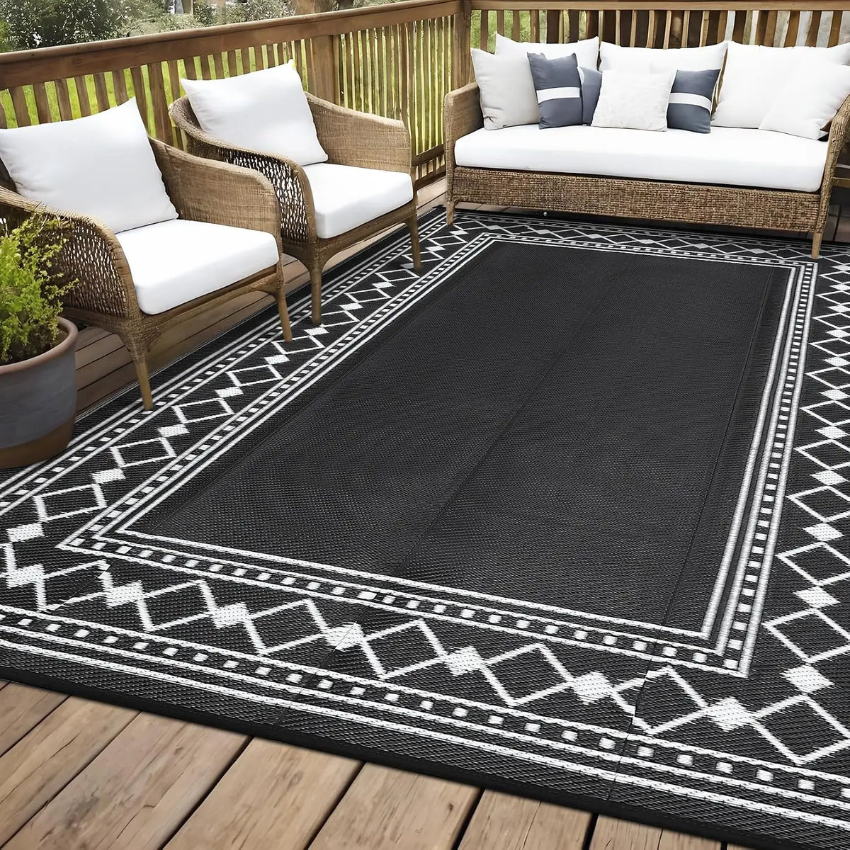 TWISTER.CK Waterproof Reversible Outdoor Plastic Patio Rug