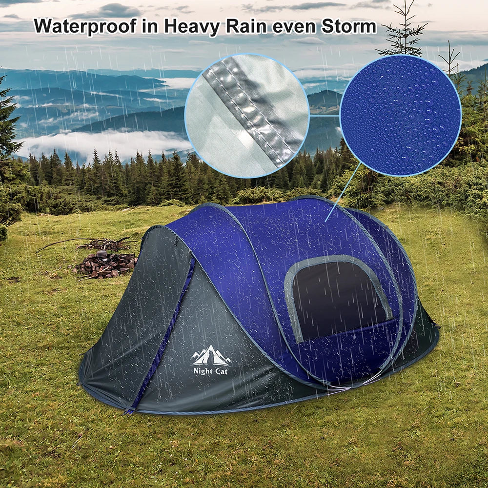 Night Cat Waterproof Pop Up Camping Tent With Easy Setup