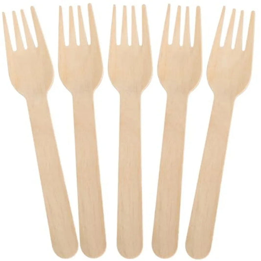 Disposable Bamboo Forks, Compostable Utensils For Parties And Picnics