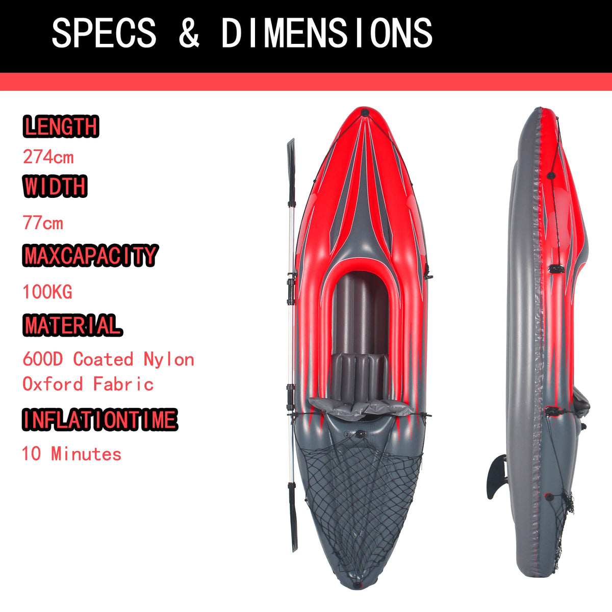 HHSJZWCY Portable Inflatable Fishing Kayak