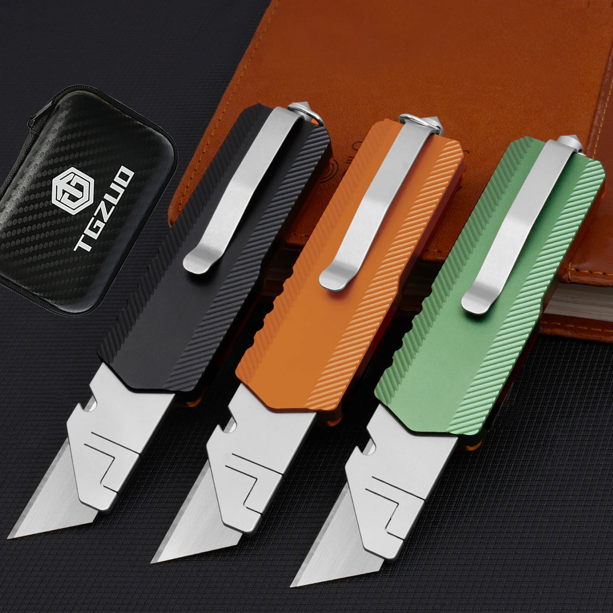 TGZUO Aluminum Alloy Utility Knife With Replacement Blades