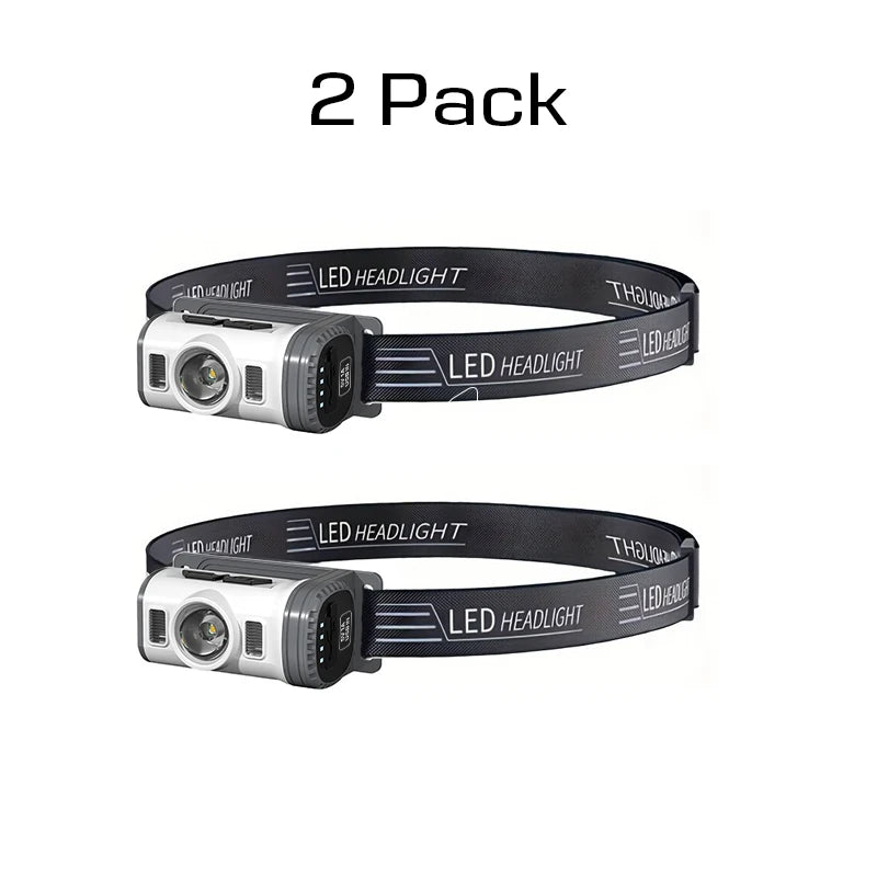COB LED USB Headlamp With Work And Warning Light