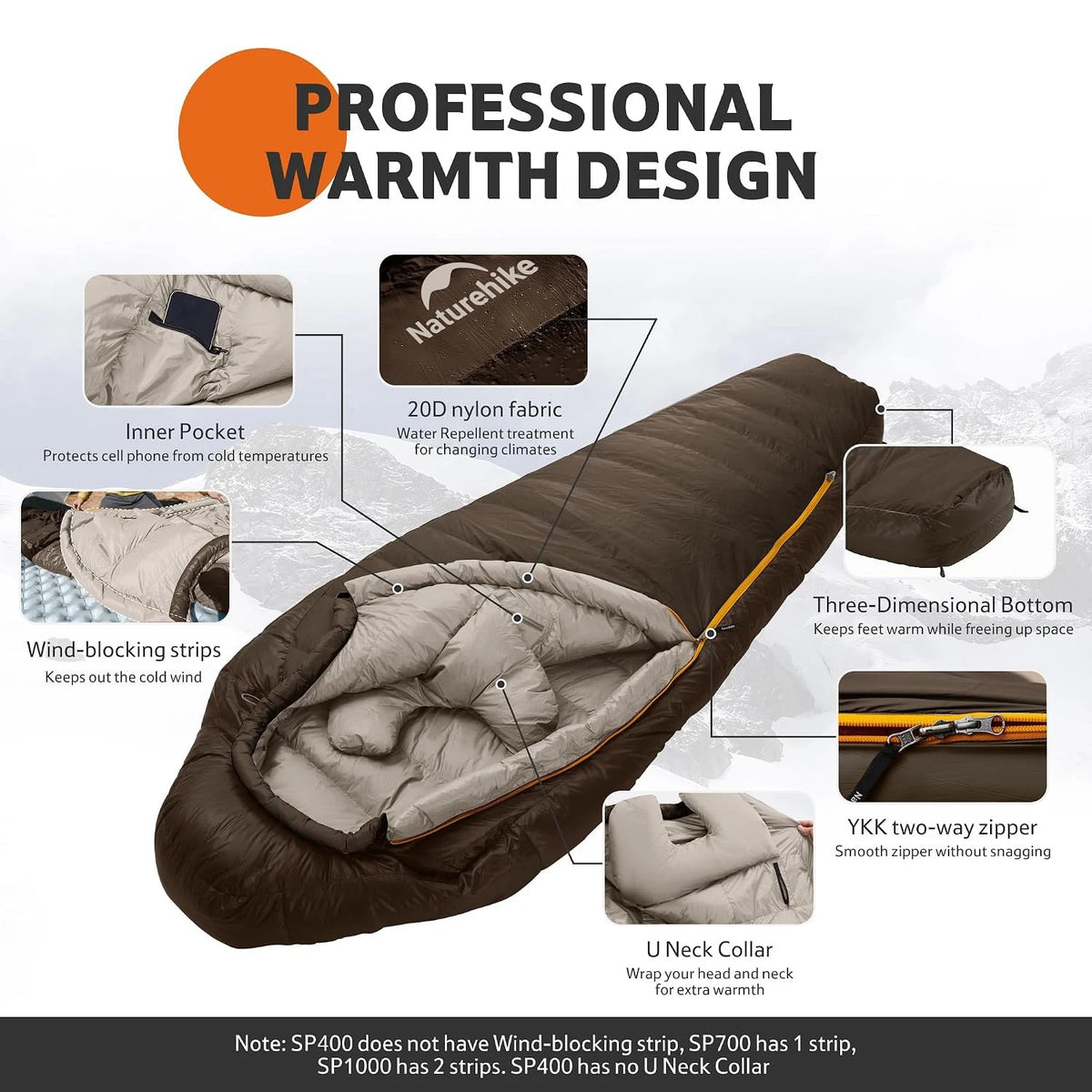 Naturehike 650FP Duck Down Winter Camping Sleeping Bag