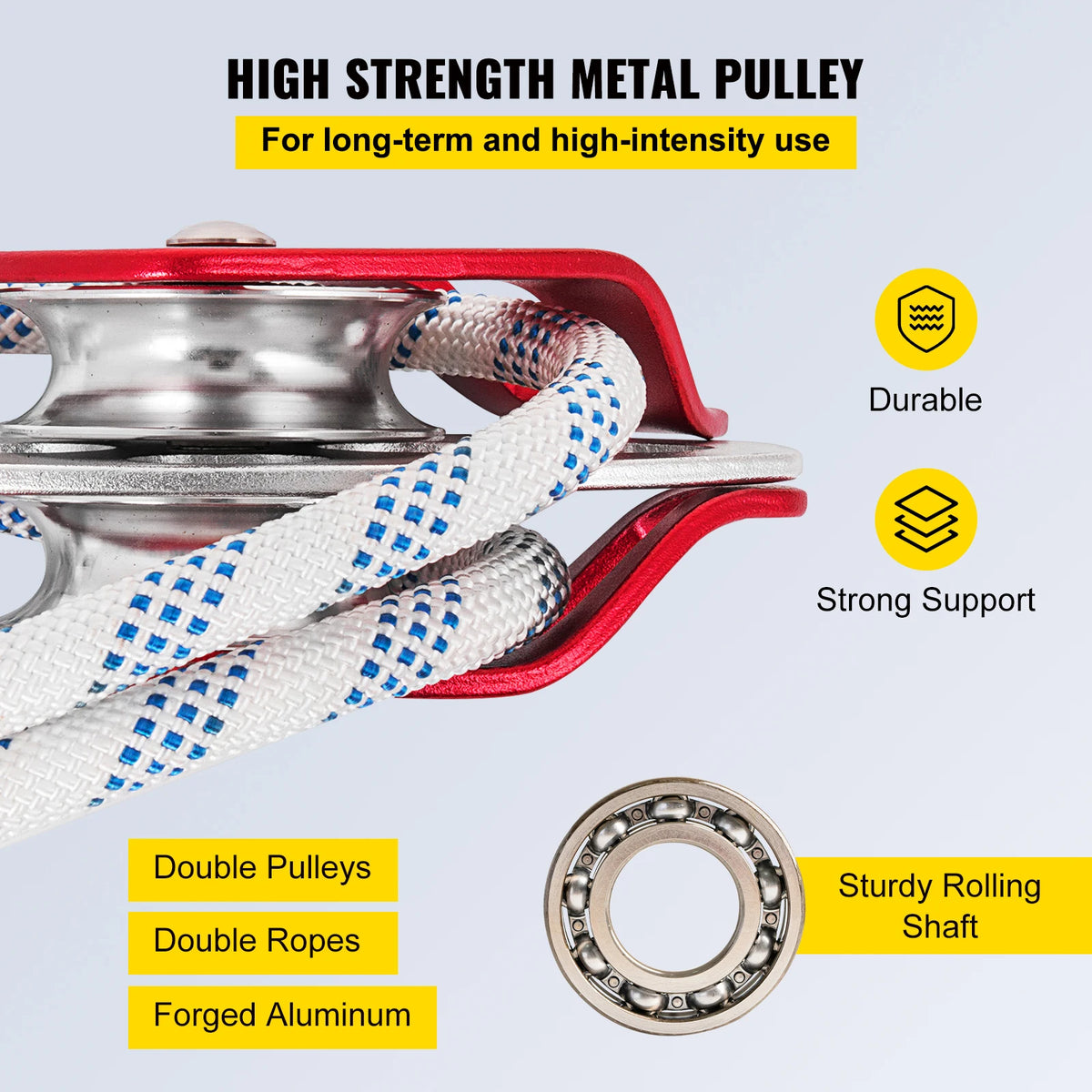 SucceBuy Heavy Duty Twin Sheave Pulley Block and Tackle