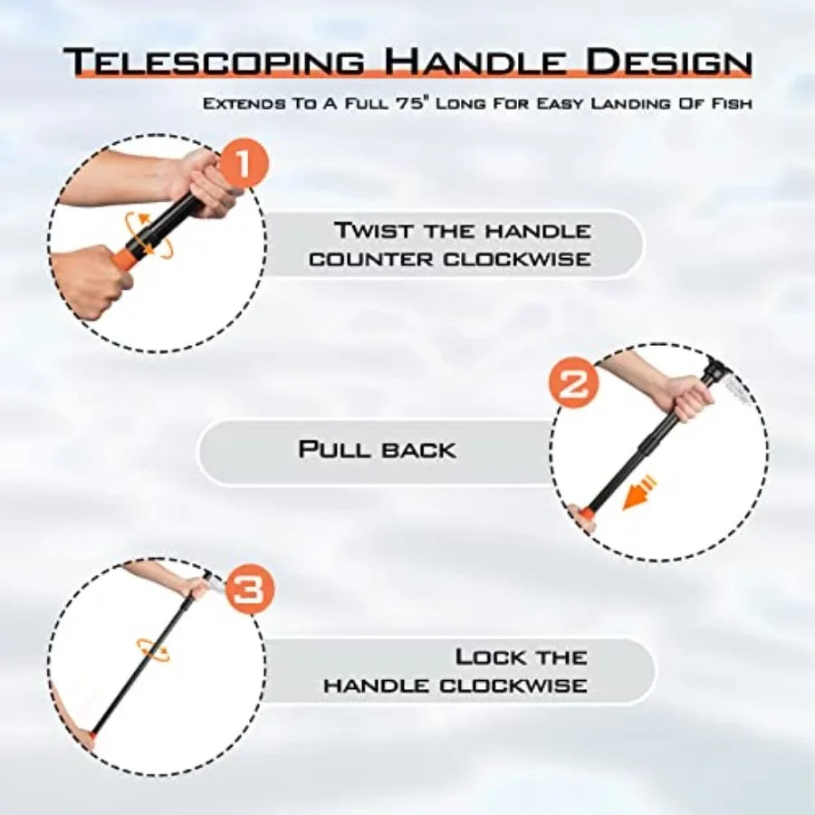 Fishing Net With Soft Eva Foam Handle And Nylon Mesh