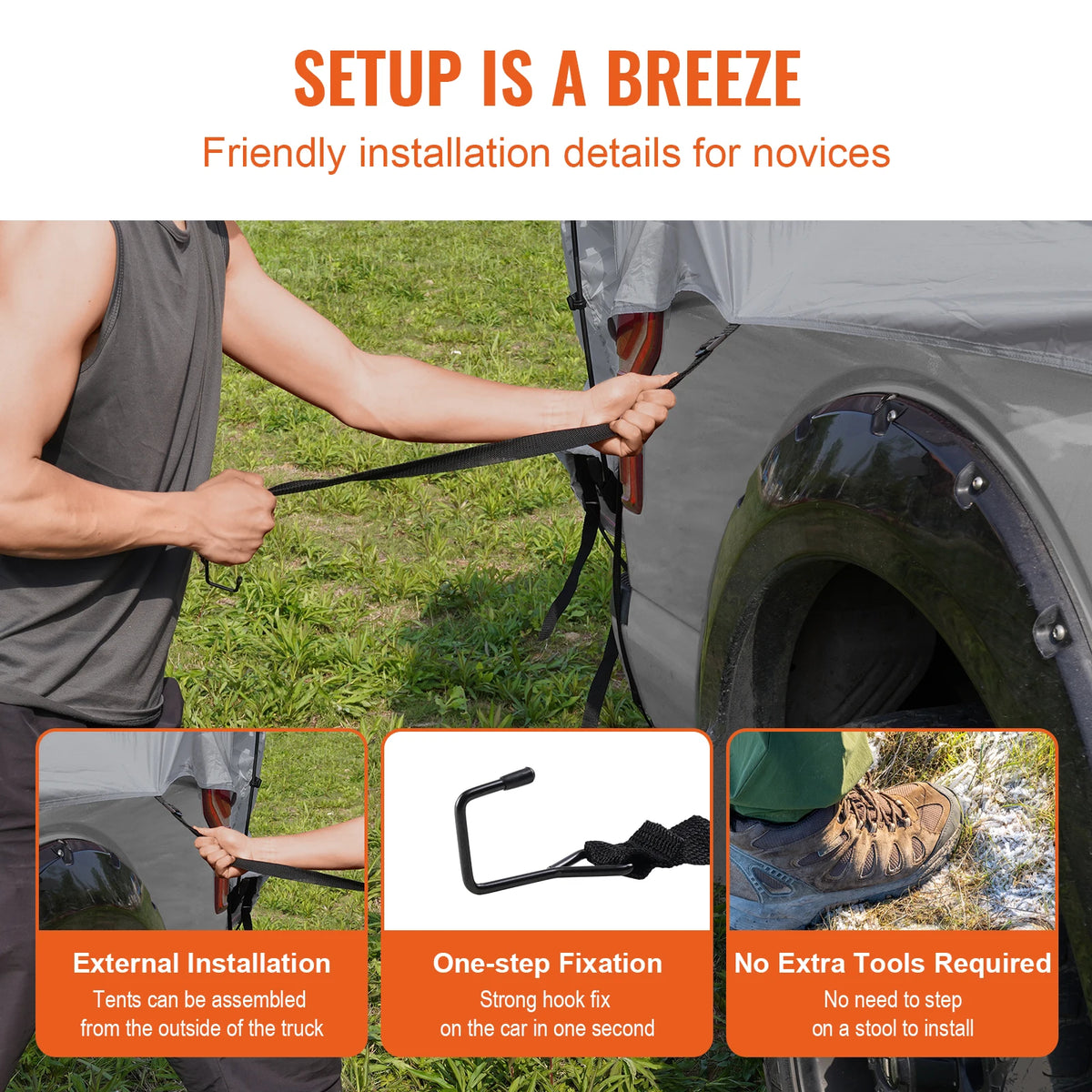 VEVOR Waterproof Double Layer Truck Bed Tent for Camping