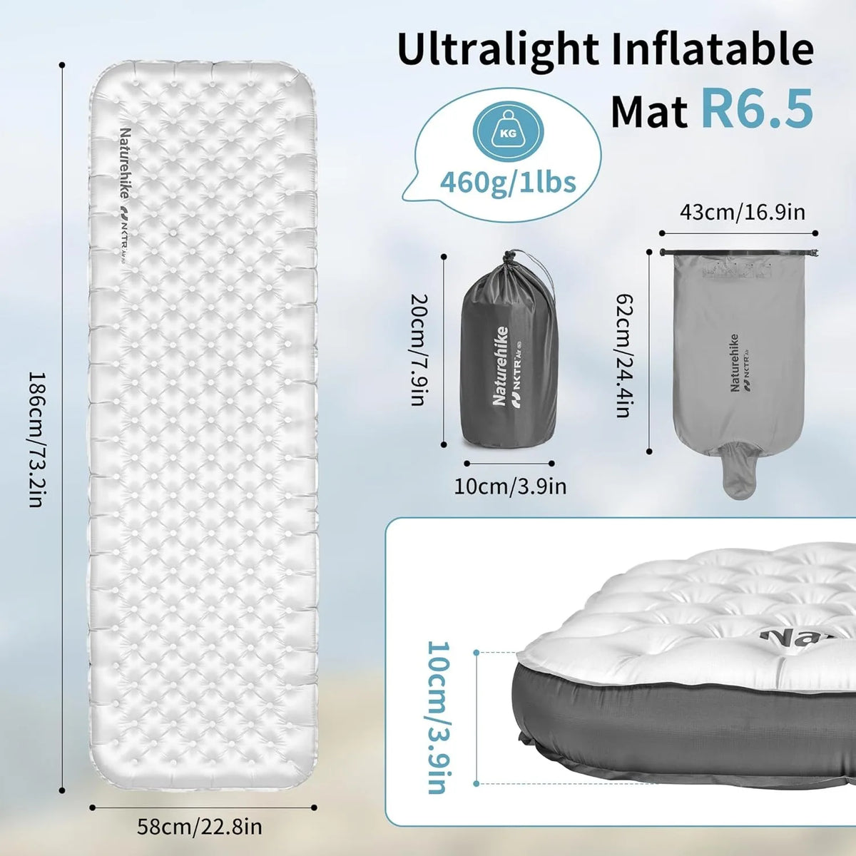 Naturehike R6.5 Ultralight Inflatable Camping Sleeping Pad