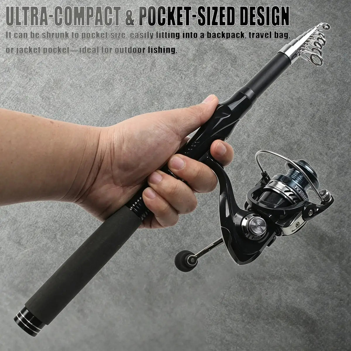 Portable Telescopic Fishing Rod and Reel Combo Kit With Tackle