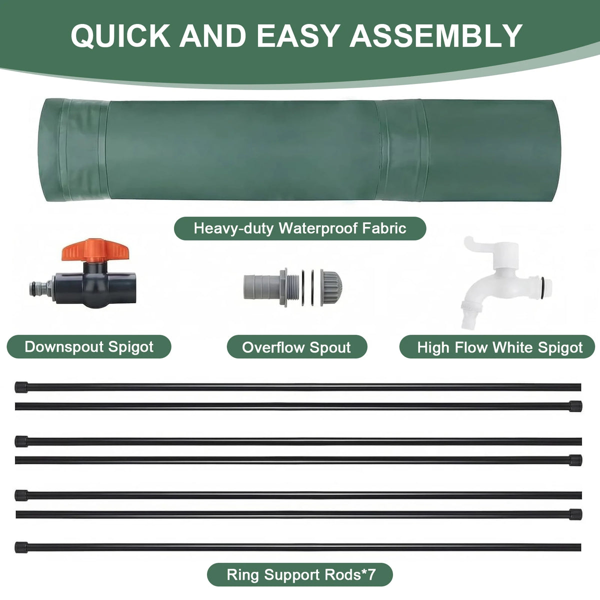 Collapsible Rain Barrel Water Storage Tank for Garden Irrigation