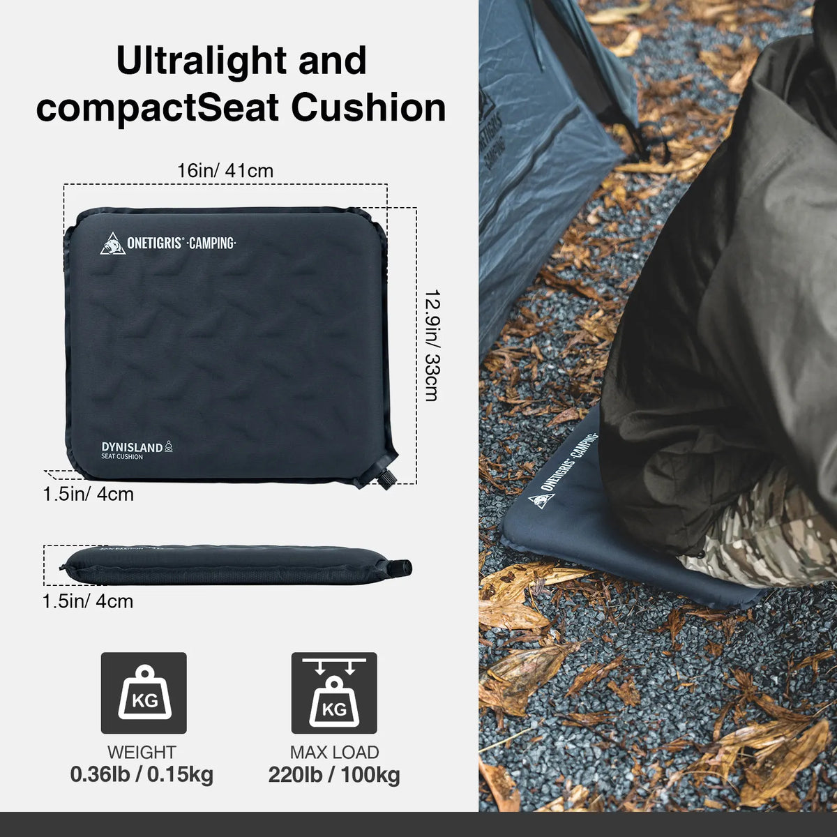 OneTigris Inflatable Seat Cushion for Camping and Travel