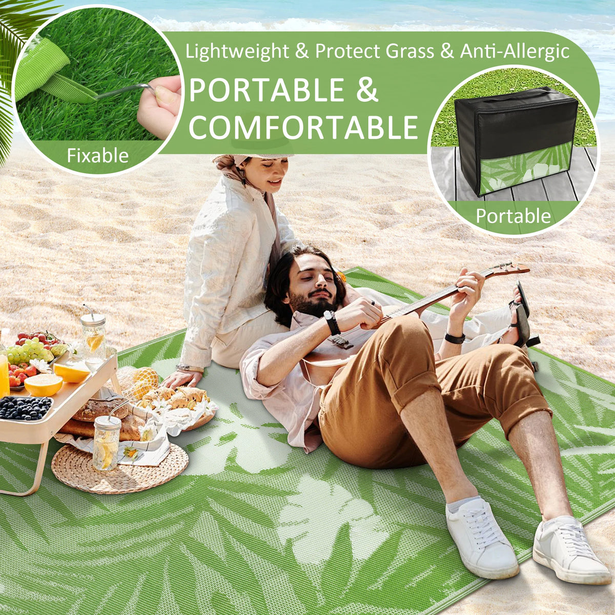 Waterproof Recycled Plastic Outdoor Rug For Patio And Camping