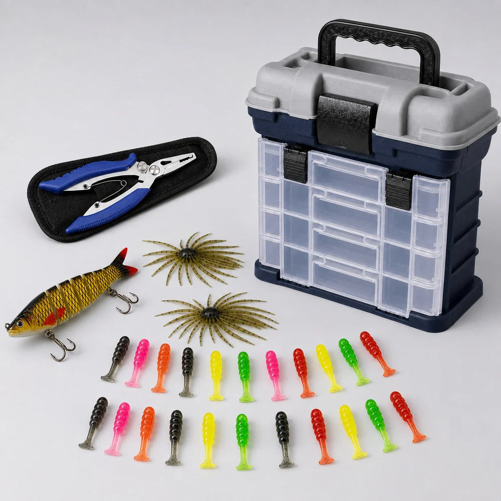 Zoe Fishing Tackle Box Kit With Pliers And Lures