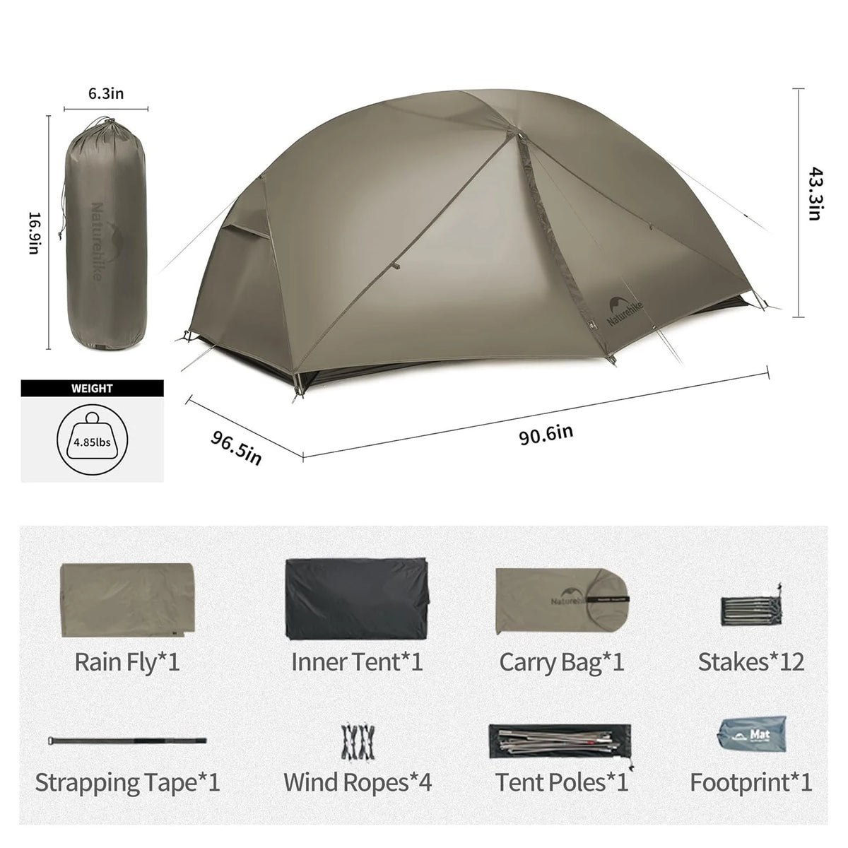Naturehike Mongar PRO Ultralight Waterproof Camping Tent