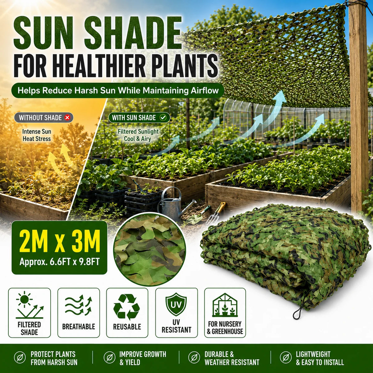 Outdoor Camouflage Netting for Hunting, Camping, and Shade