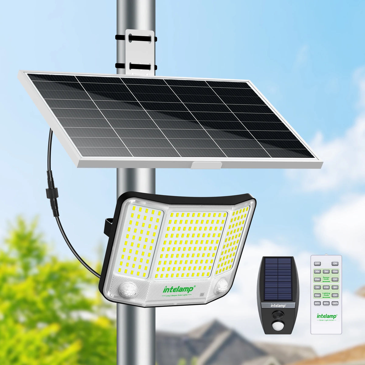 Intelamp Solar Street Flood Lights With Dual Sensors