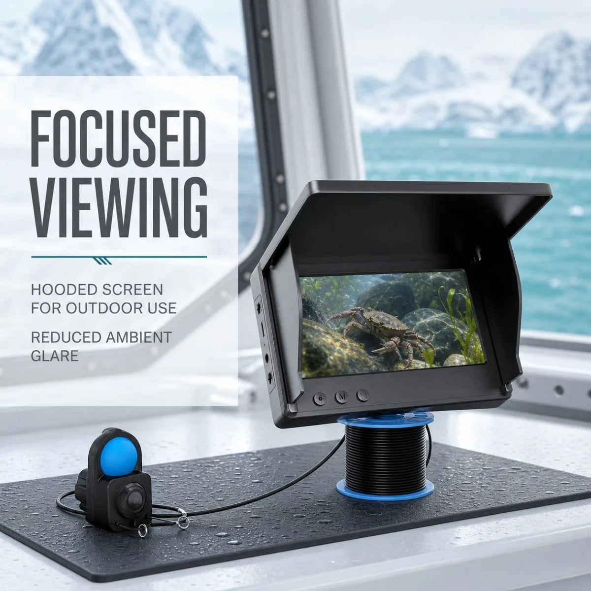 Portable Underwater Fishing Camera With Night Vision Monitor