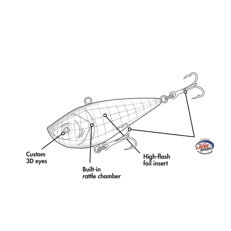 Lipless Crankbait Fishing Lure With Internal Rattle Design