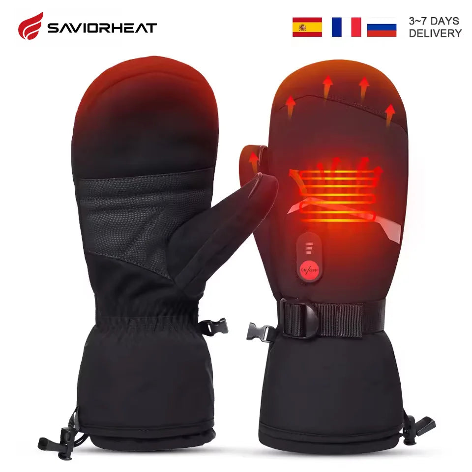 SNOW DEER Heated Waterproof Winter Gloves for Skiing and Cycling