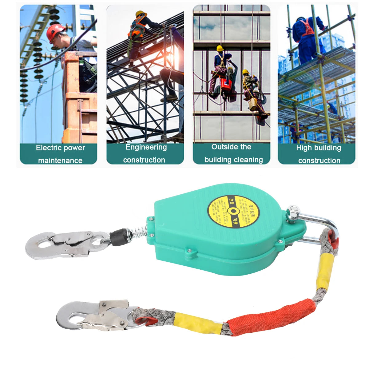 Self Retracting Lifeline Fall Arrester With Alloy Steel Hook